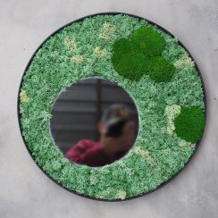 Mechový obraz kruh 50cm se zrcátkem